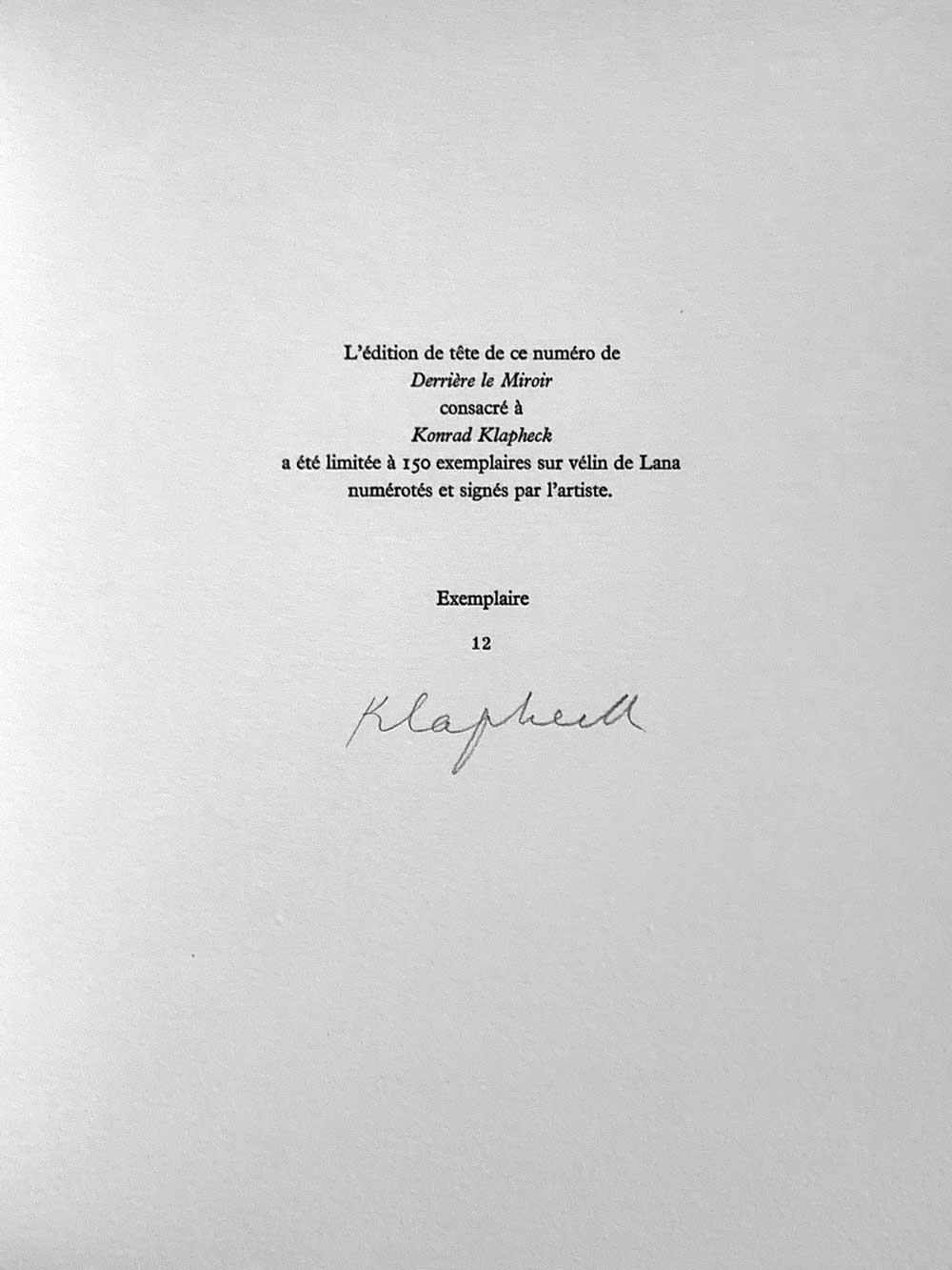 Konrad KLAPHECK Lithograph Ltd. Ed. "Fanatique"