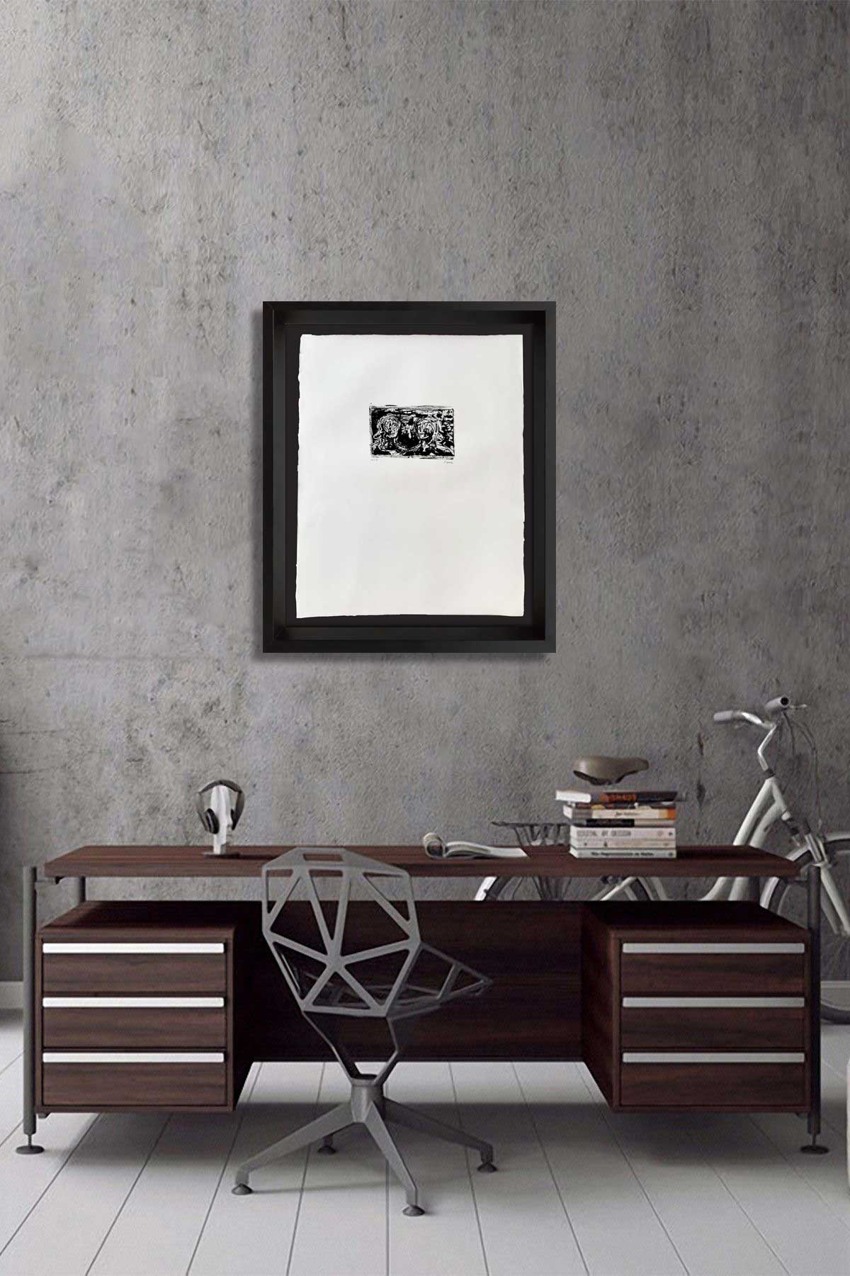 Henry MOORE - HAND SIGNED Lithograph ORIGINAL "Two Heads" XL w/Frame