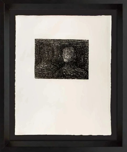 Henry MOORE - HAND SIGNED Lithograph ORIGINAL "Thin Lipped..." XL w/Frame