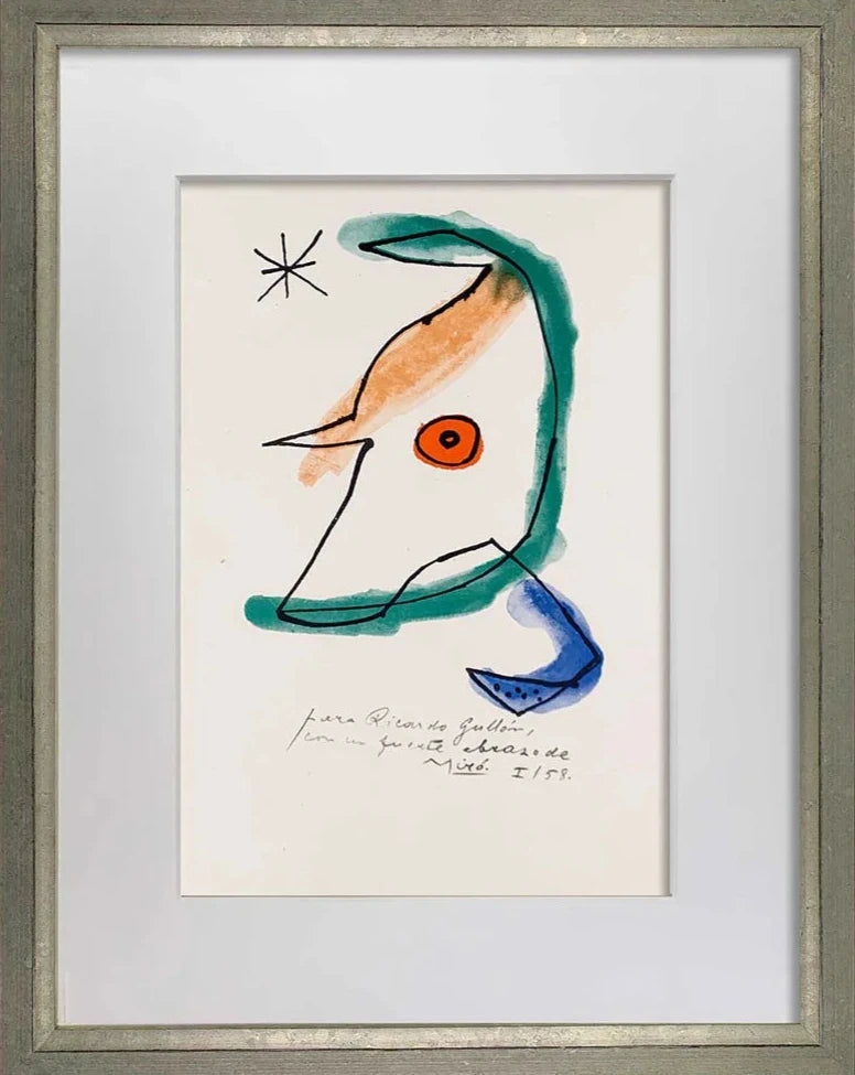 Joan MIRO Original Lithograph SIGNED & Inscribed "Ricardo Gullon" w/Cat.Ref c56