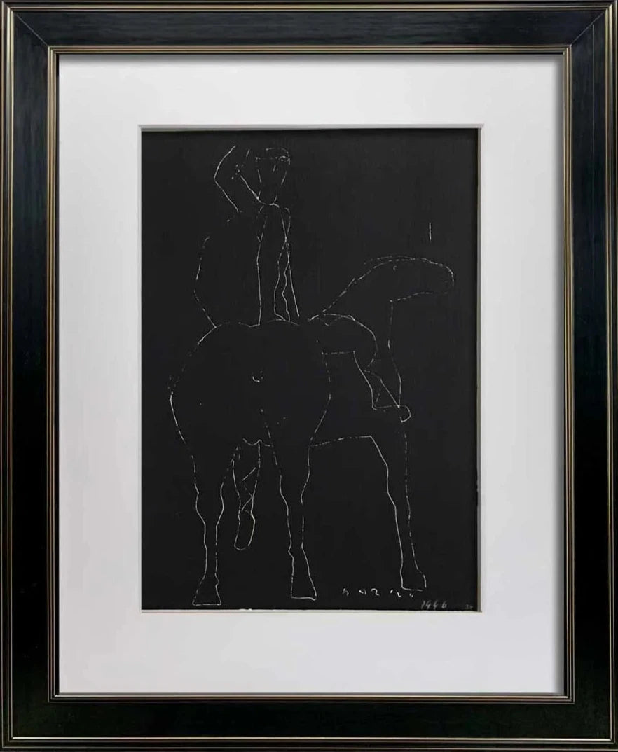 Marino MARINI Lithograph SIGNED Ltd EDITION "Black Scratchboard"