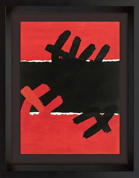 G. Capogrossi Original Lithograph Pochoir, 1957 "Red and Black.."