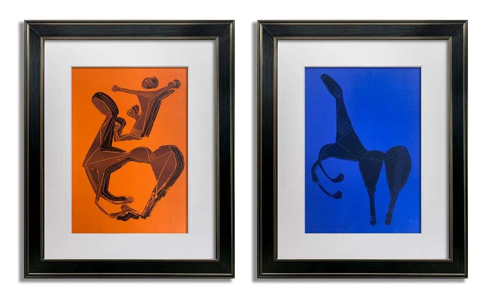 2 Marino Marini Original Ltd Edition Lithographs (2pc Set) Sign (Horse)
