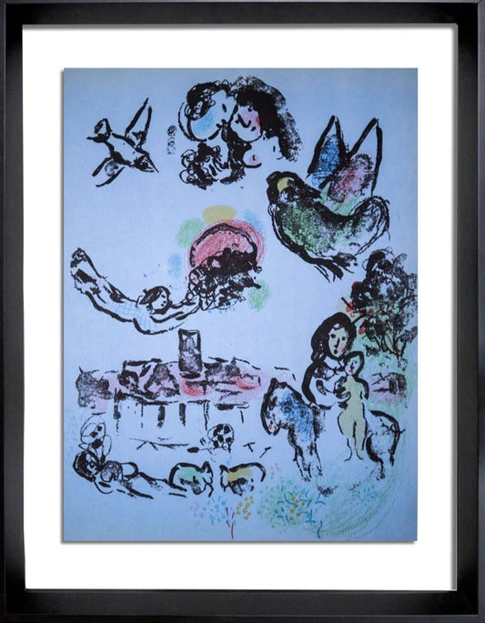 Marc CHAGALL LITHOGRAPH Limited Edition ORIGINAL 1963 w/Cat Ref c56 & FRAME Inc.