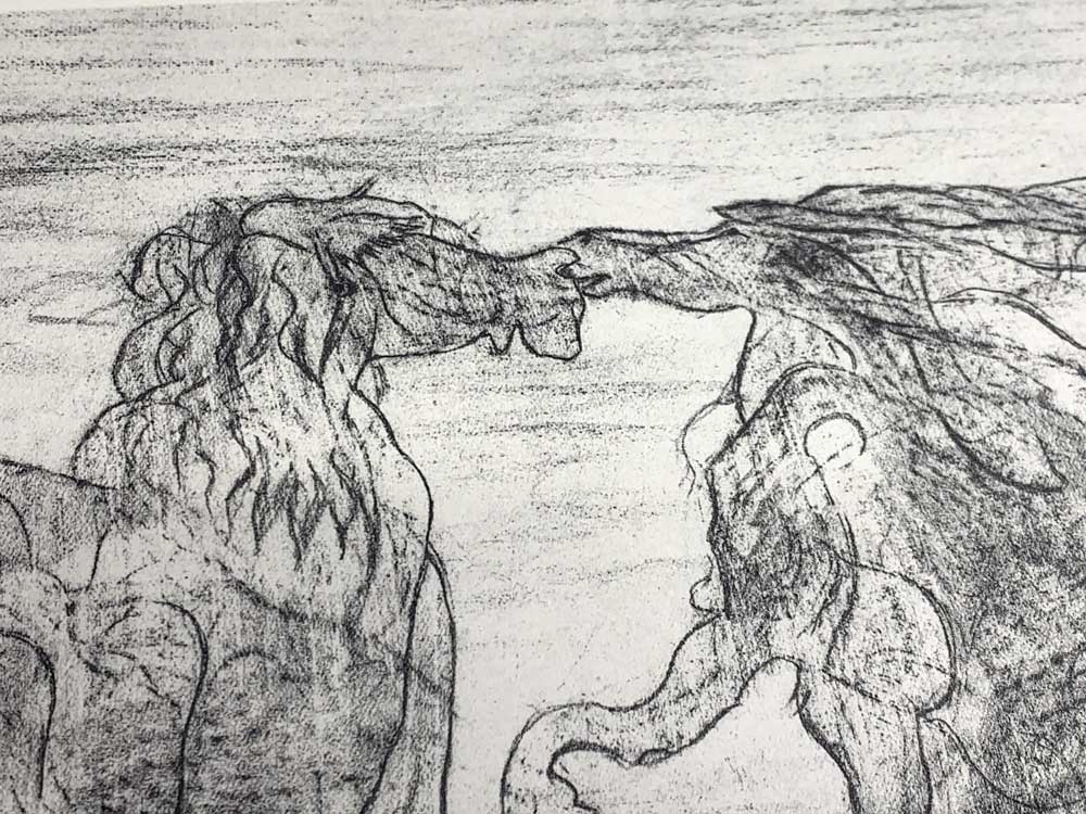 Max Ernst Limited Ed. Lithograph "Stallion and Bride of the wind"