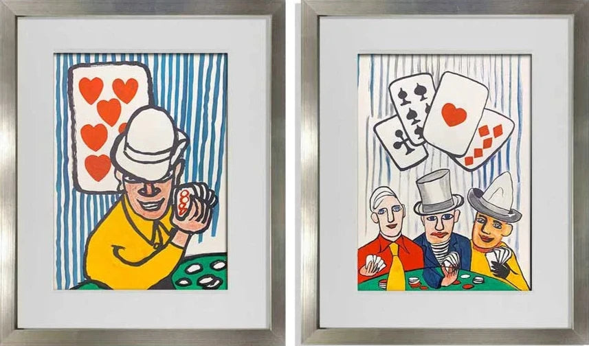 2 Alexander CALDER Original COLOR Lithographs (2pc SET) 1975 w/FRAME Included