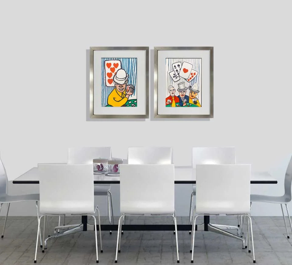 2 Alexander CALDER Original COLOR Lithographs (2pc SET) 1975 w/FRAME Included