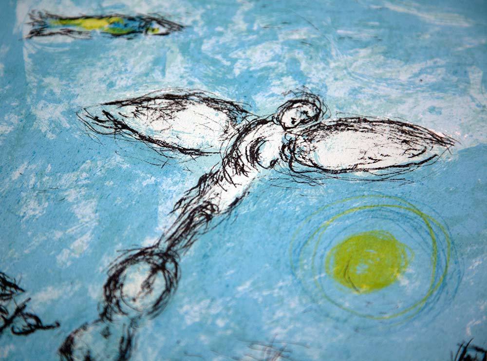 Marc CHAGALL Color Lithograph LIMITED E. no.82 ~"Painter and his double" w/FRAME