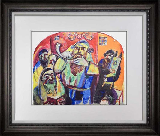 Marc CHAGALL LITHOGRAPH Limited Edition "The Shophar Blower' w/Frame Included