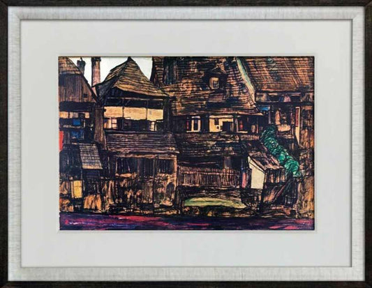Egon Schiele Lithograph #‘ed Ltd. Ed. “Houses in Krumau”