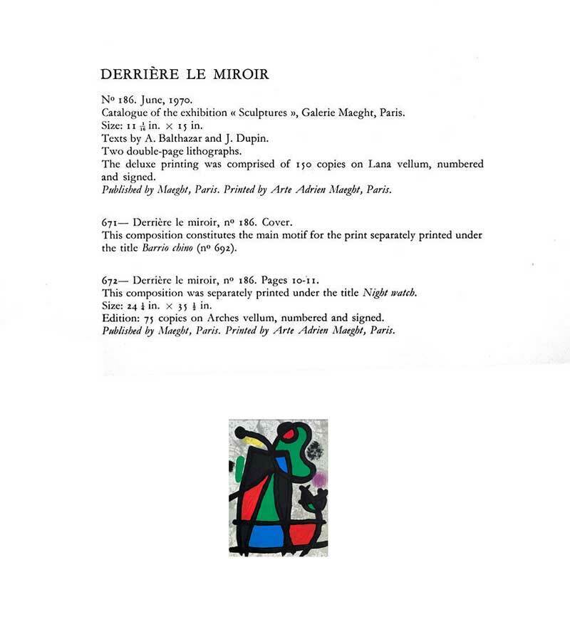 Joan MIRO Original Limited EDITION Lithograph +Cat. Ref c.134