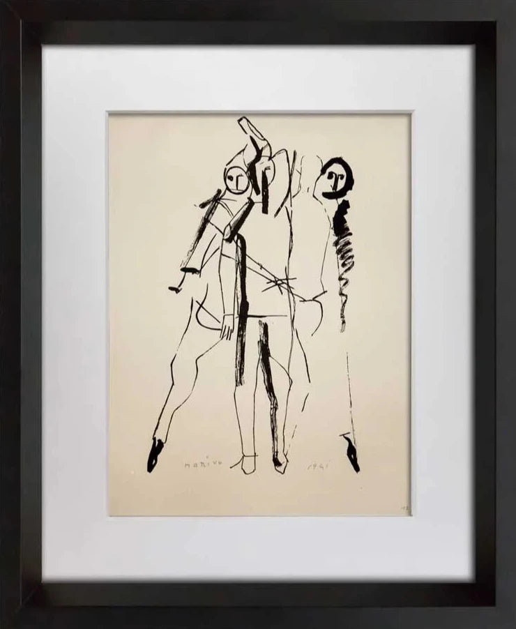 Marino MARINI Lithograph SIGNED Ltd EDITION Juggler 1941 +Custom FRAME