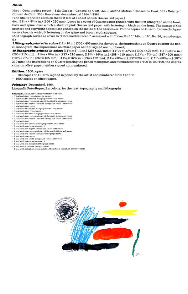 Joan Miro Original Hand Signed Lithograph, 1964