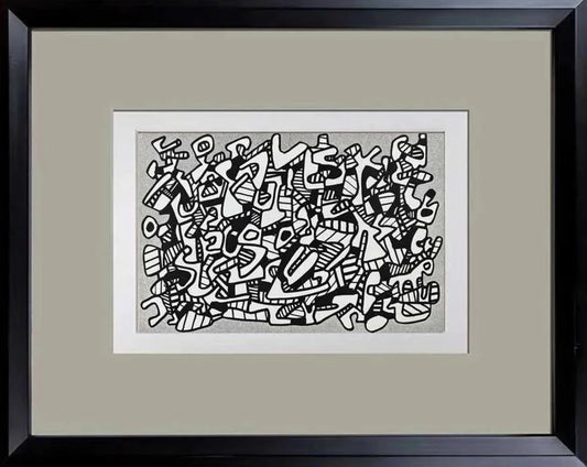 Jean Dubuffet LITHOGRAPH Double Limited EDITION- Vacuum Forms w/Frame