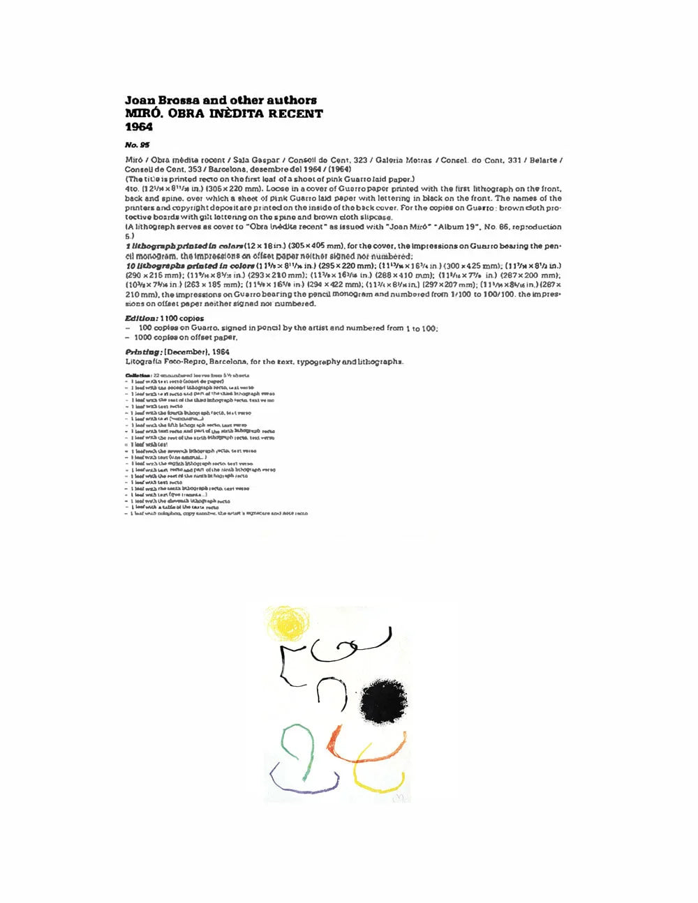 Original Joan Miro Lithograph, Hand Sign, 1964