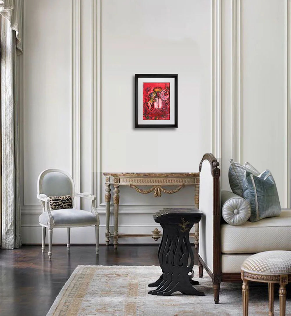 Marc Chagall Lithograph Limited Edition Original 1962 w/Cat .Ref.c49 w/Frame Included