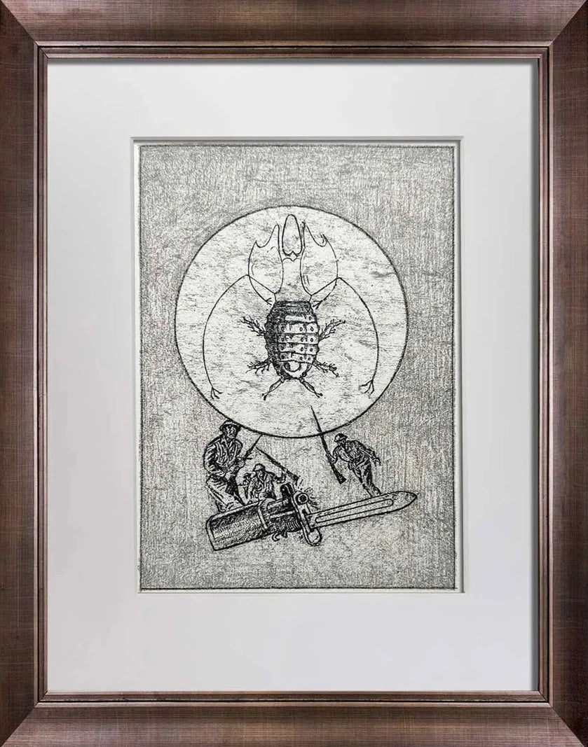 Max Ernst Original Numbered LIMITED Ed. LITHOGRAPH "Kill the firefly?" w/Frame