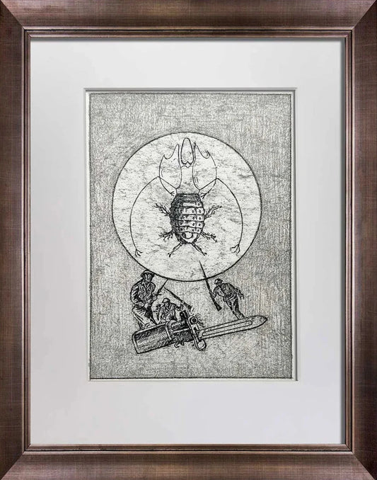 Max Ernst Original Numbered LIMITED Ed. LITHOGRAPH "Kill the firefly?" w/Frame