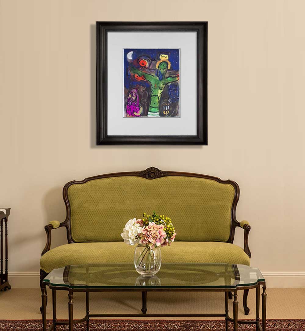 Marc CHAGALL Limited Edition LITHOGRAPH "Christ" RARE w/Frame Included