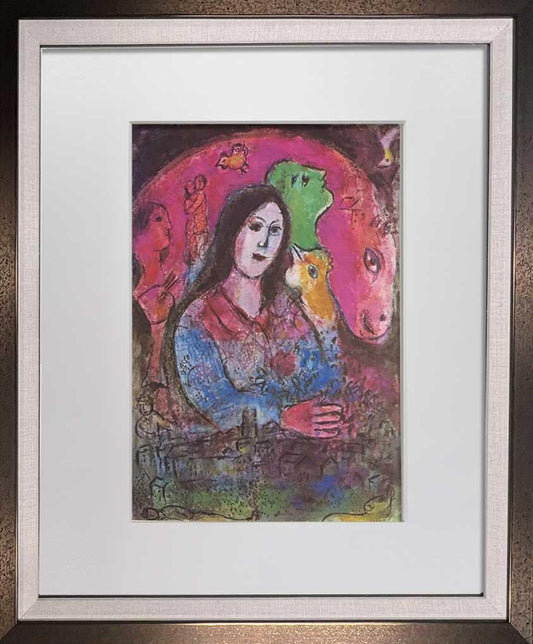 Marc CHAGALL Lithograph SIGN Limited Edition "Thought" w/ Frame included