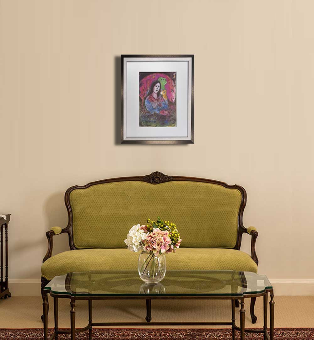 Marc CHAGALL Lithograph SIGN Limited Edition "Thought" w/ Frame included