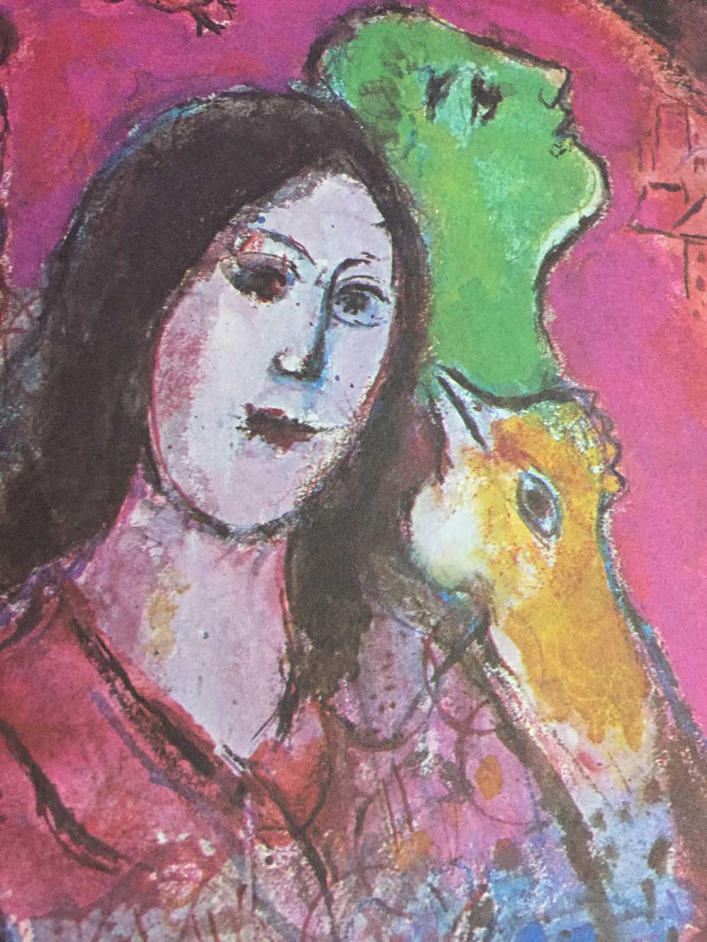 Marc CHAGALL Lithograph SIGN Limited Edition "Thought" w/ Frame included