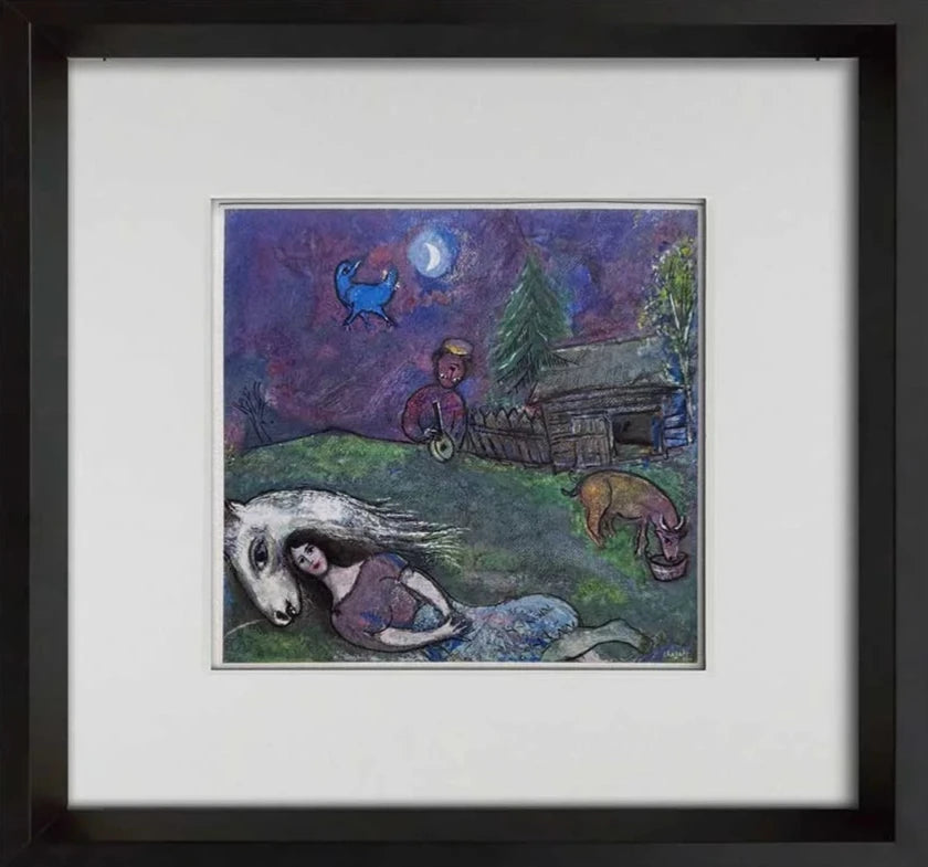 Marc CHAGALL Limited Edition LITHOGRAPH "Scène Champêtre" w/Frame included