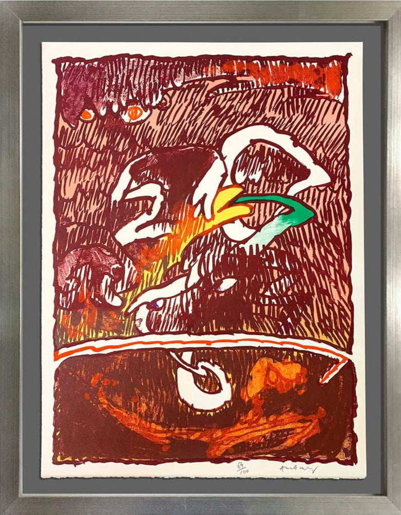 Pierre Alechinsky Original Lithograph HAND Signed & No. "Great Flying Objects"